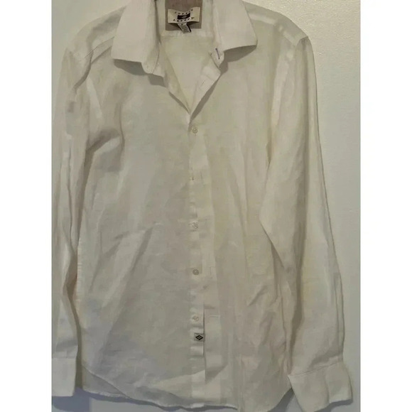 Joseph Abboud Men's White Long Sleeve Button Down Collared Casual Shirt Size M - Picture 4 of 4